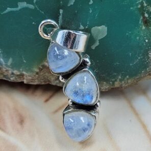 Rainbow Moonstone 925 Sterling Silver Pendant (RS78-181)