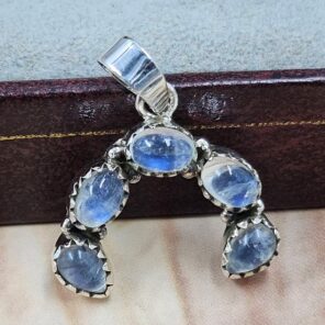 Rainbow Moonstone 925 Sterling Silver Pendant (RS78-185)