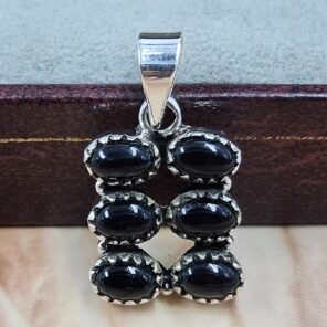 Black Onyx 925 Sterling Silver Pendant (RS78-175)