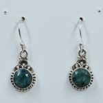 Emerald 1.25" 925 Sterling Silver Earrings (REXT111-147)