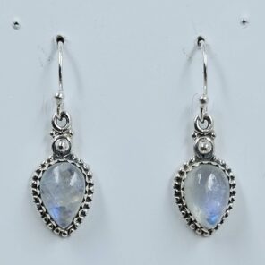 Rainbow Moonstone 1.25" 925 Sterling Silver Earrings (REXT111-138)