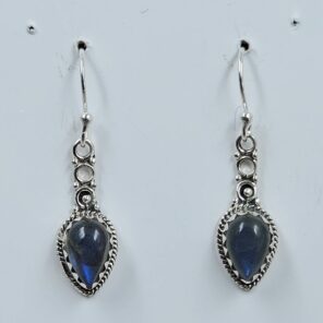 Labradorite 1.25" 925 Sterling Silver Earrings (REXT111-139)
