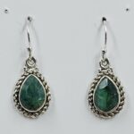 Emerald 1.25" 925 Sterling Silver Earrings (REXT111-148)