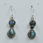 Labradorite 1.5" 925 Sterling Silver Earrings (REXT111-140)