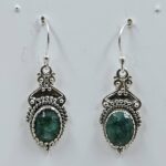 Emerald 1.25" 925 Sterling Silver Earrings (REXT111-149)