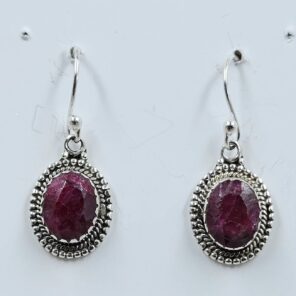 Ruby 1.25" 925 Sterling Silver Earrings (REXT111-145)