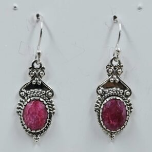 Ruby 1.5" 925 Sterling Silver Earrings (REXT111-144)