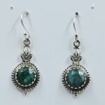 Emerald 1.25" 925 Sterling Silver Earrings (REXT111-150)