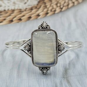 Rainbow Moonstone 925 Sterling Silver Bracelet (REXT111-131)