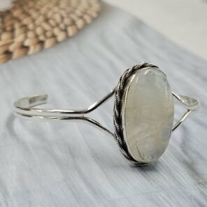 Rainbow Moonstone 925 Sterling Silver Bracelet (REXT111-132)