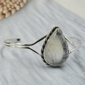 Rainbow Moonstone 925 Sterling Silver Bracelet (REXT111-133)