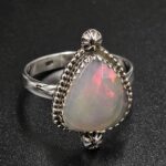 Ethiopian Opal Cut Size US 9 925 Sterling Silver Ring (REXT116-171)