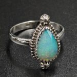 Ethiopian Opal Cut Size US 10 925 Sterling Silver Ring (REXT116-176)