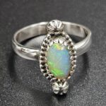 Ethiopian Opal Cut Size US 7 925 Sterling Silver Ring (REXT116-177)