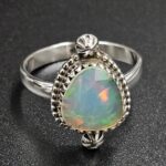 Ethiopian Opal Cut Size US 9 925 Sterling Silver Ring (REXT116-178)