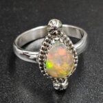 Ethiopian Opal Cut Size US 7 925 Sterling Silver Ring (REXT116-179)