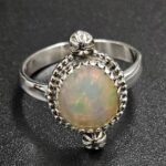 Ethiopian Opal Cut Size US 7 925 Sterling Silver Ring (REXT116-180)