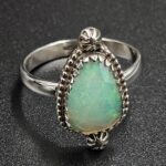 Ethiopian Opal Cut Size US 9 925 Sterling Silver Ring (REXT116-182)