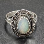 Ethiopian Opal Cut Size US 7 925 Sterling Silver Ring (REXT116-193)