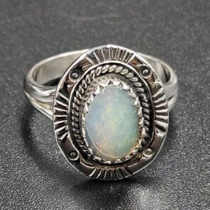 Ethiopian Opal Cut Size US 7 925 Sterling Silver Ring (REXT116-193)