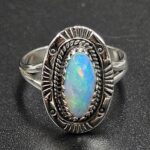 Ethiopian Opal Cut Size US 8 925 Sterling Silver Ring (REXT116-198)