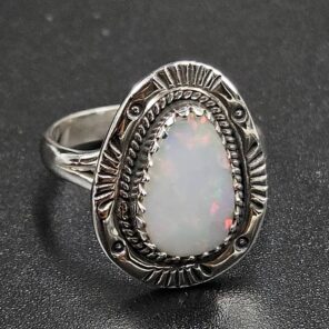 Ethiopian Opal Cut Size US 9 925 Sterling Silver Ring (REXT116-199)