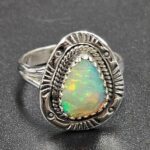 Ethiopian Opal Cut Size US 7 925 Sterling Silver Ring (REXT116-200)