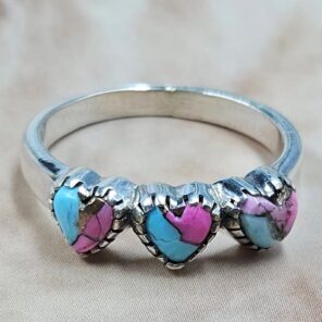 Cotton Candy Turquoise 925 Sterling Silver Ring (RS9-342)