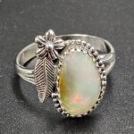 Ethiopian Opal Cut Size US 9 925 Sterling Silver Ring (REXT116-208)