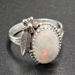 Ethiopian Opal Cut Size US 9 925 Sterling Silver Ring (REXT116-209)