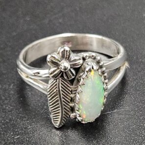 Ethiopian Opal Cut Size US 6 925 Sterling Silver Ring (REXT116-210)