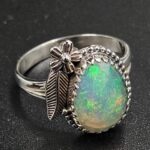 Ethiopian Opal Rose Cut Size US 10 925 Sterling Silver Ring (REXT116-213)