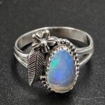 Ethiopian Opal Cut Size US 8 925 Sterling Silver Ring (REXT116-216)
