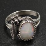 Ethiopian Opal Cut Size US 8 925 Sterling Silver Ring (REXT116-217)