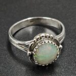 Ethiopian Opal Rose Cut Size US 9 925 Sterling Silver Ring (REXT116-224)