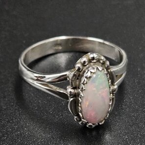 Ethiopian Opal Rose Cut Size US 9 925 Sterling Silver Ring (REXT116-227)