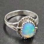Ethiopian Opal Rose Cut Size US 7 925 Sterling Silver Ring (REXT116-228)
