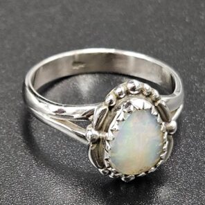 Ethiopian Opal Rose Cut Size US 8 925 Sterling Silver Ring (REXT116-230)