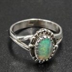 Ethiopian Opal Rose Cut Size US 7 925 Sterling Silver Ring (REXT116-232)