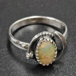 Ethiopian Opal Rose Cut Size US 9 925 Sterling Silver Ring (REXT116-235)
