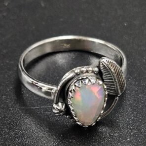 Ethiopian Opal Rose Cut Size US 8 925 Sterling Silver Ring (REXT116-236)