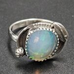 Ethiopian Opal Rose Cut Size US 10 925 Sterling Silver Ring (REXT116-238)