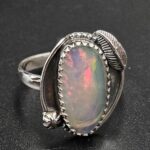 Ethiopian Opal Rose Cut Size US 10 925 Sterling Silver Ring (REXT116-239)