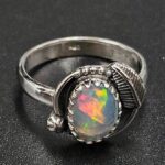 Ethiopian Opal Rose Cut Size US 6 925 Sterling Silver Ring (REXT116-240)