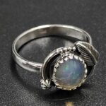 Ethiopian Opal Rose Cut Size US 8 925 Sterling Silver Ring (REXT116-243)