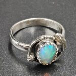 Ethiopian Opal Rose Cut Size US 8 925 Sterling Silver Ring (REXT116-249)