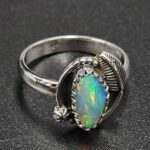 Ethiopian Opal Rose Cut Size US 7 925 Sterling Silver Ring (REXT116-250)