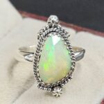 Ethiopian Opal Rose Cut Size US 7 925 Sterling Silver Ring (REXT116-253)