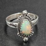 Ethiopian Opal Rose Cut Size US 7 925 Sterling Silver Ring (REXT116-254)