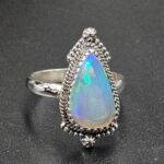 Ethiopian Opal Rose Cut Size US 9 925 Sterling Silver Ring (REXT116-255)